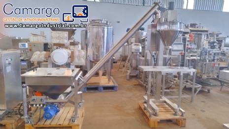 Envasadora vertical em inox para ps com silo rosca trasportadora Baoyuda